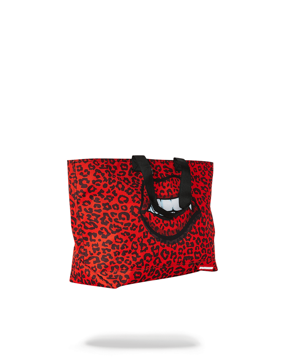 RED LEOPARD LIPS TOTE