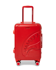 MOLDED SHARKITECTURE RED HARDSHELL CARRY-ON LUGGAGE