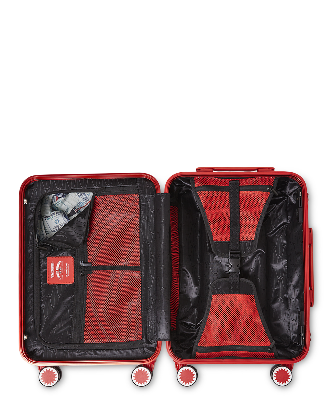MOLDED SHARKITECTURE RED HARDSHELL CARRY-ON LUGGAGE